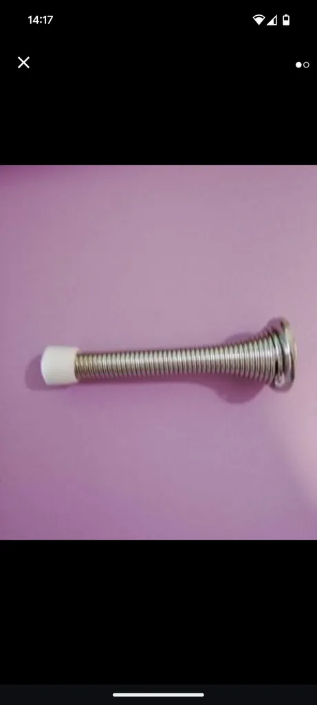 spring door stop, brush nickel photo 1