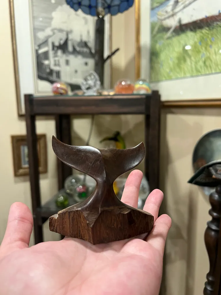 Wooden Whale Tail Sculpture photo 1