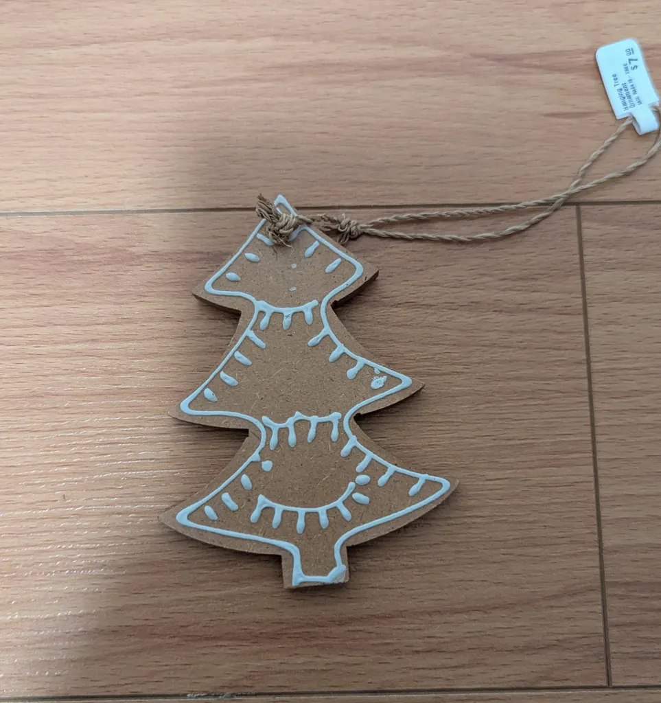 Brand New with Tags Wooden Christmas Tree Ornament photo 1
