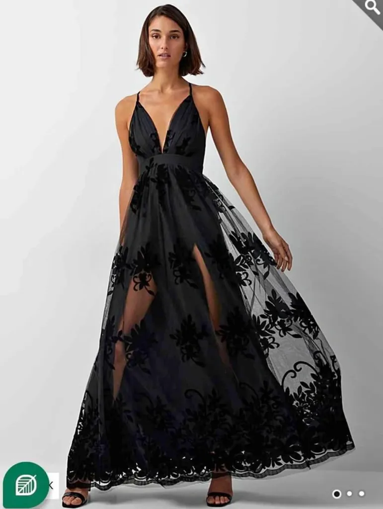 Black tulle maxi Prom or Bridesmaids dress photo 1