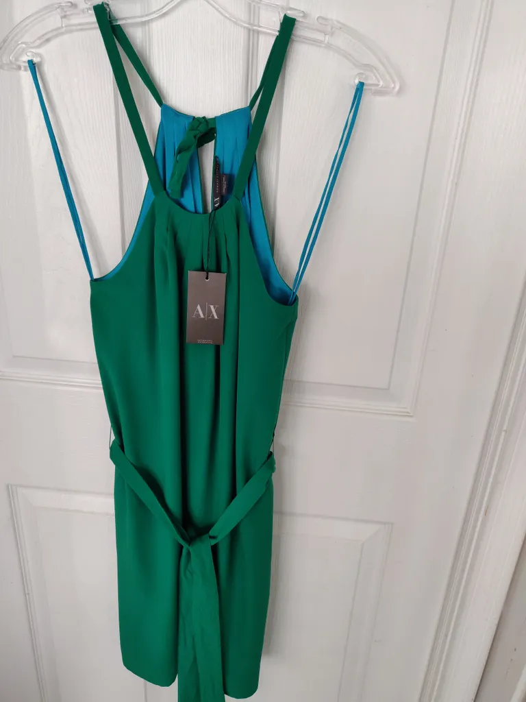 NWT A/X emerald green halter dress photo 1