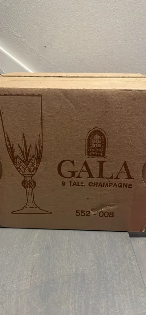 🎁 Gala champagne glasses. Set of 6. New. Cathedral crystal photo 1