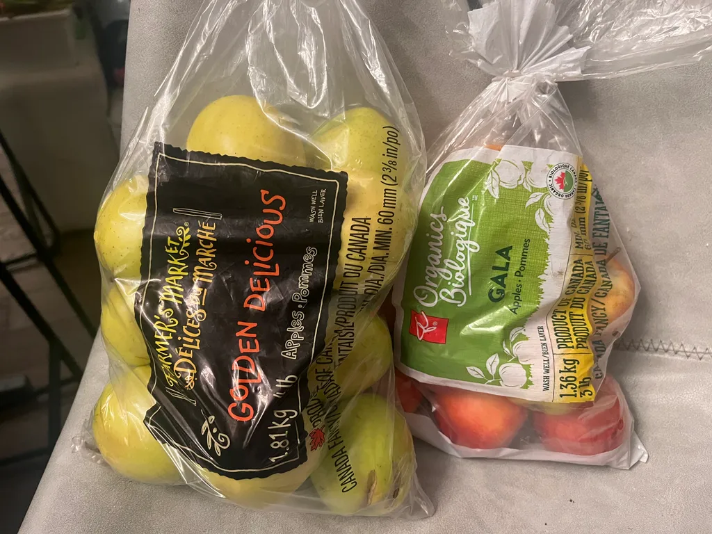 Ten bags of apples various types photo 1