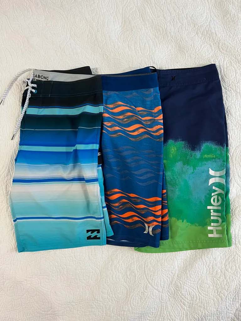 Mens Swimsuit, 34” Waist, Billabong, Hurley photo 1