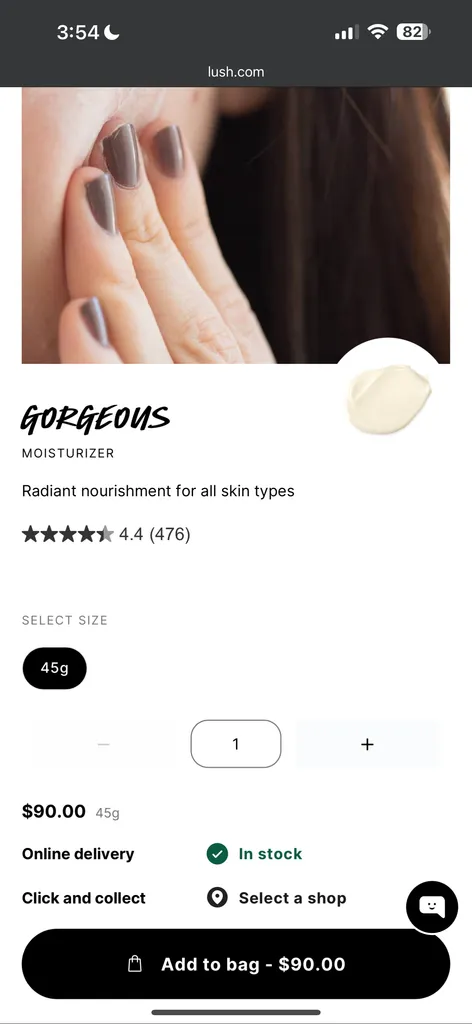 LUSH gorgeous moisturizer new photo 1