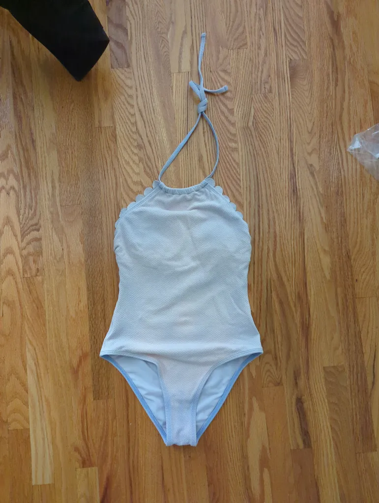 Cute extremely light purple one-piece swimsuit photo 1