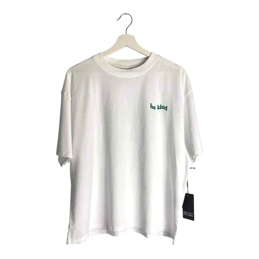 Brunette the Label x Poshmark Cotton White Tee Size S/M photo 1