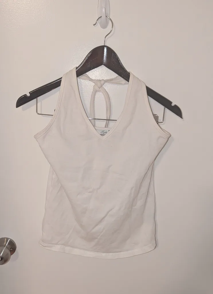 White Halter Neck Tank Top - Women's Medium photo 1