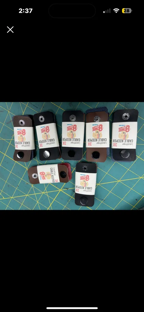 Handmade leather cable ties  photo 1