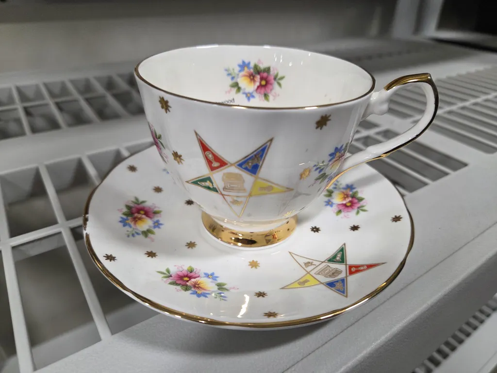 Order of the eastern star teacup and saucer photo 1