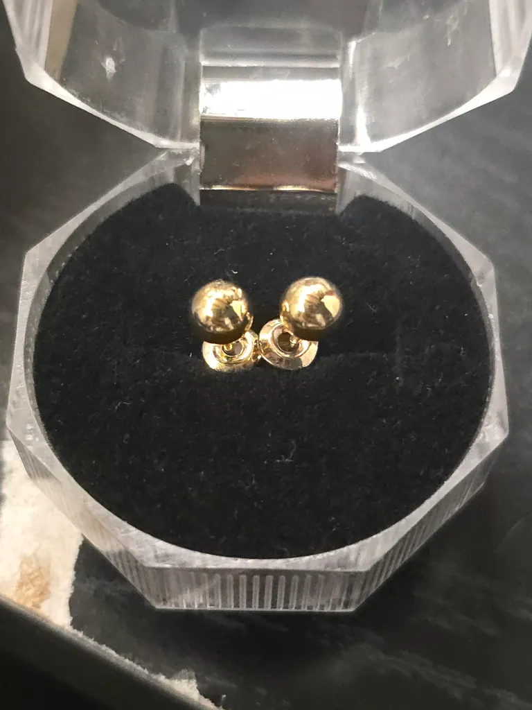 14k Gold Plated Ball Studs photo 1
