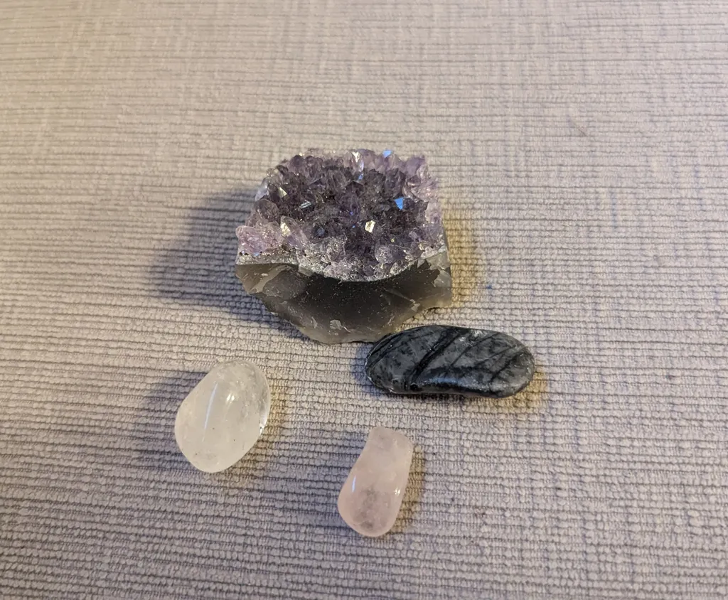 Amethyst Crystal Cluster and Tumbled Stones photo 1