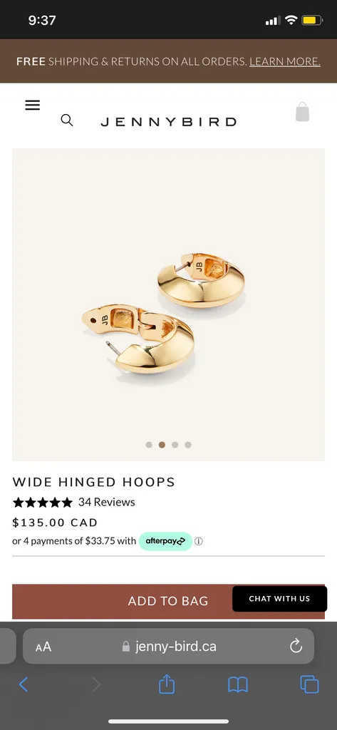 Jenny Bird 14k Wide Hinged Hoops photo 1