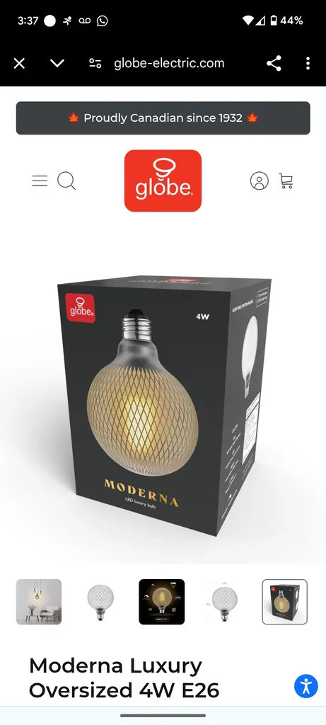 Globe Electric Moderna Luxury Oversized 4W E26 LED Bulb photo 1