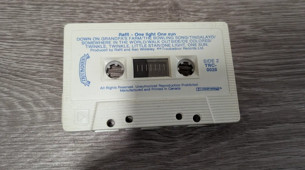 Raffi - One Light One Sun Cassette Tape photo 1