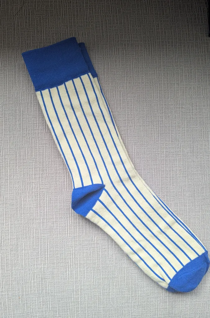 Brand New Striped Socks - Cream and Blue photo 1