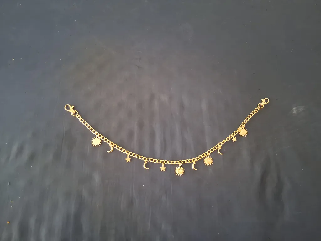 Gold celestial pant chain photo 1