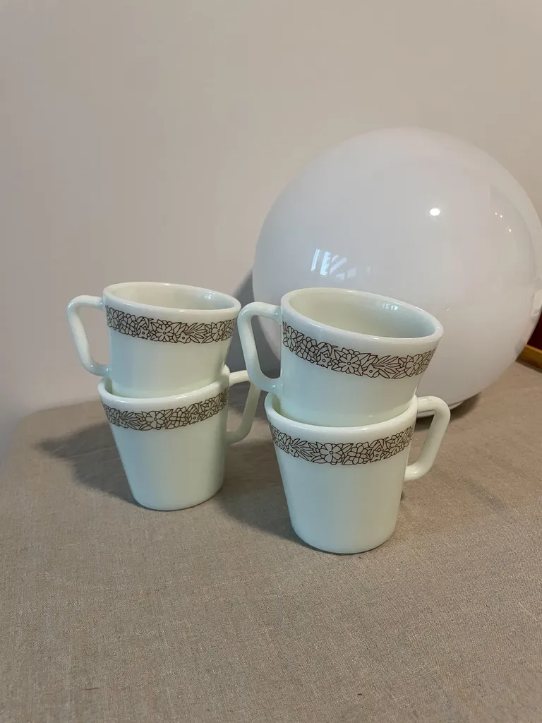 Vintage Pyrex milk glass mugs  photo 1