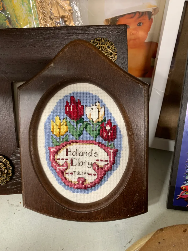 Beautiful vintage needlepoint sign  photo 1