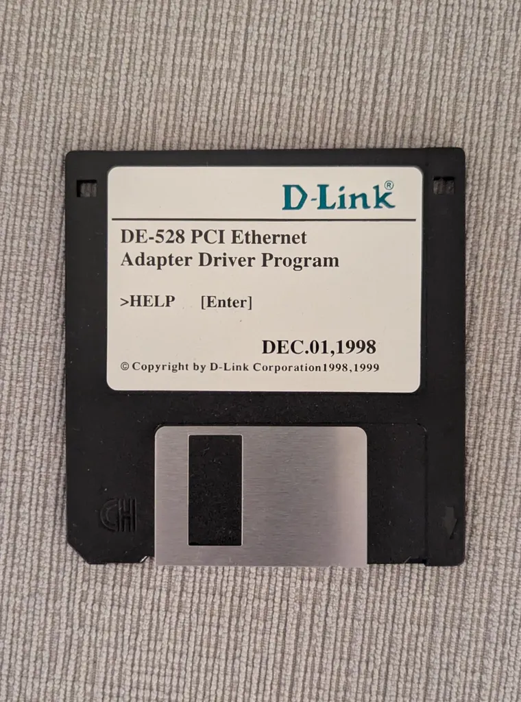 D-Link DE-528 PCI Ethernet Adapter Driver Program Floppy Disk photo 1