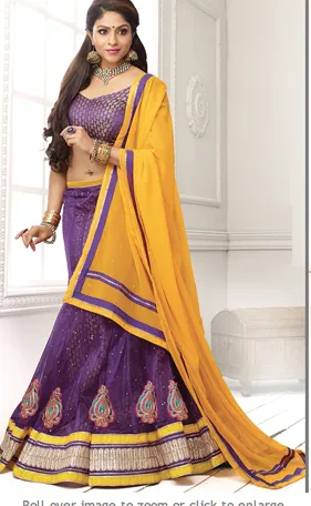 Purple/Orange Lehenga  photo 1