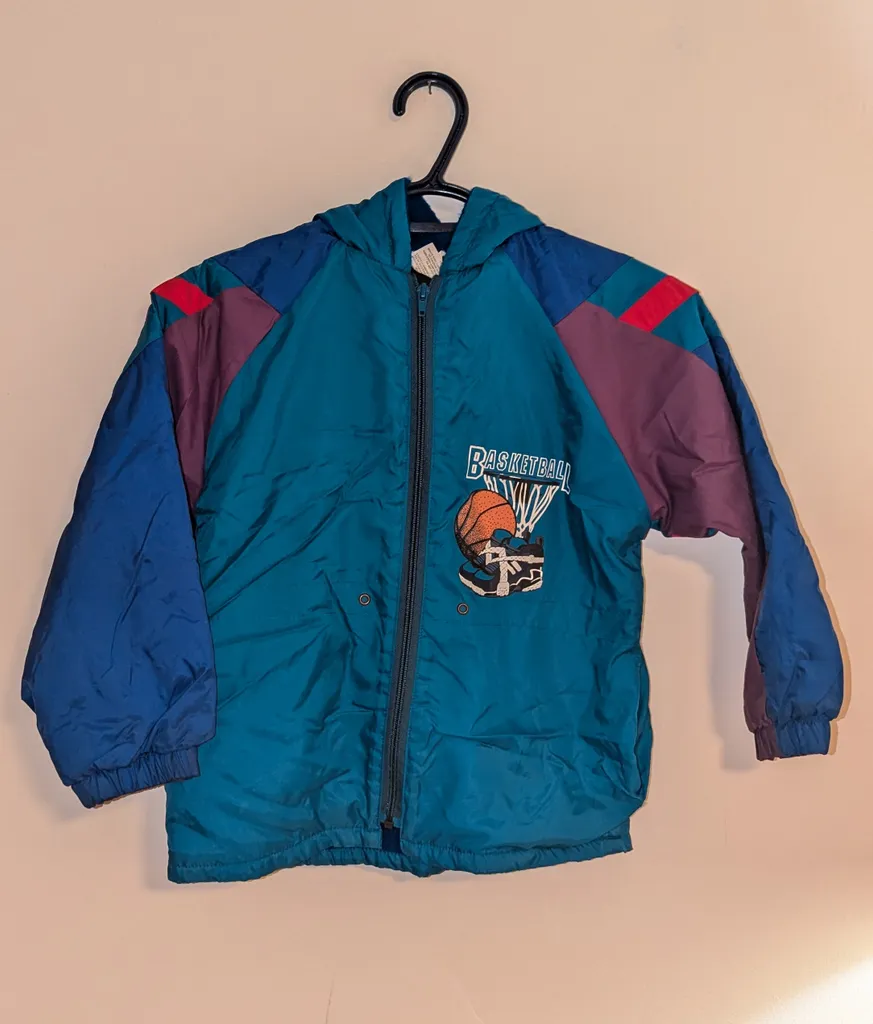 Kids' 6X Teal and Blue Basketball Jacket - Size 6X photo 1
