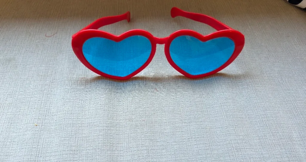 Large Red Heart Shaped Sunglasses  photo 1