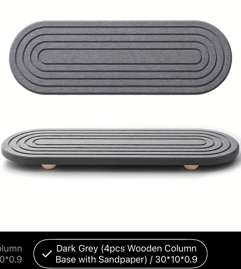 NEW Diatom Stone Absorbent Drying Tray with Wooden Post Feet, photo 1