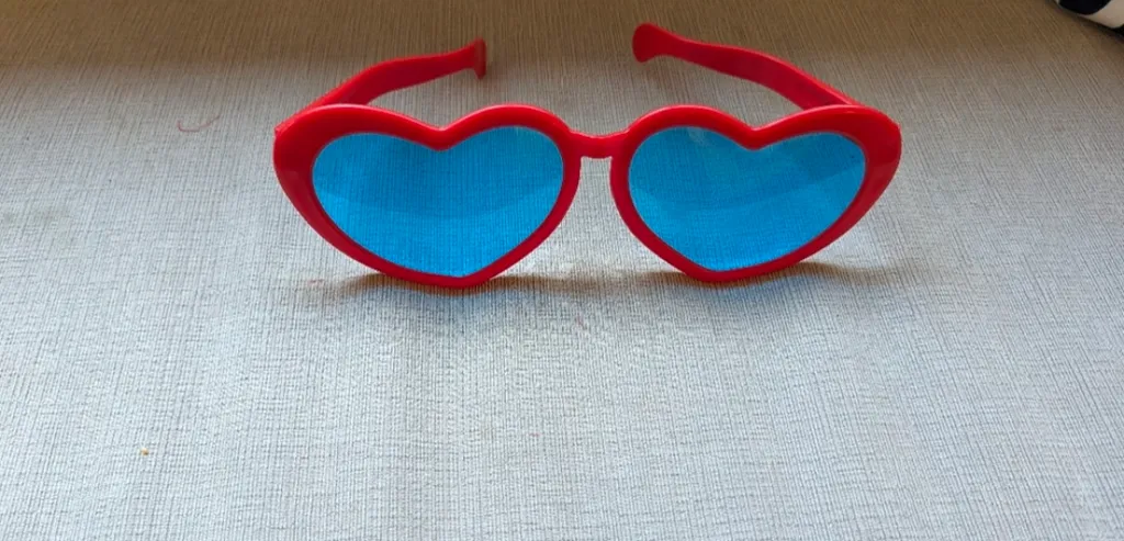 Red Heart-Shaped Sunglasses (Large Clown Size)  photo 1