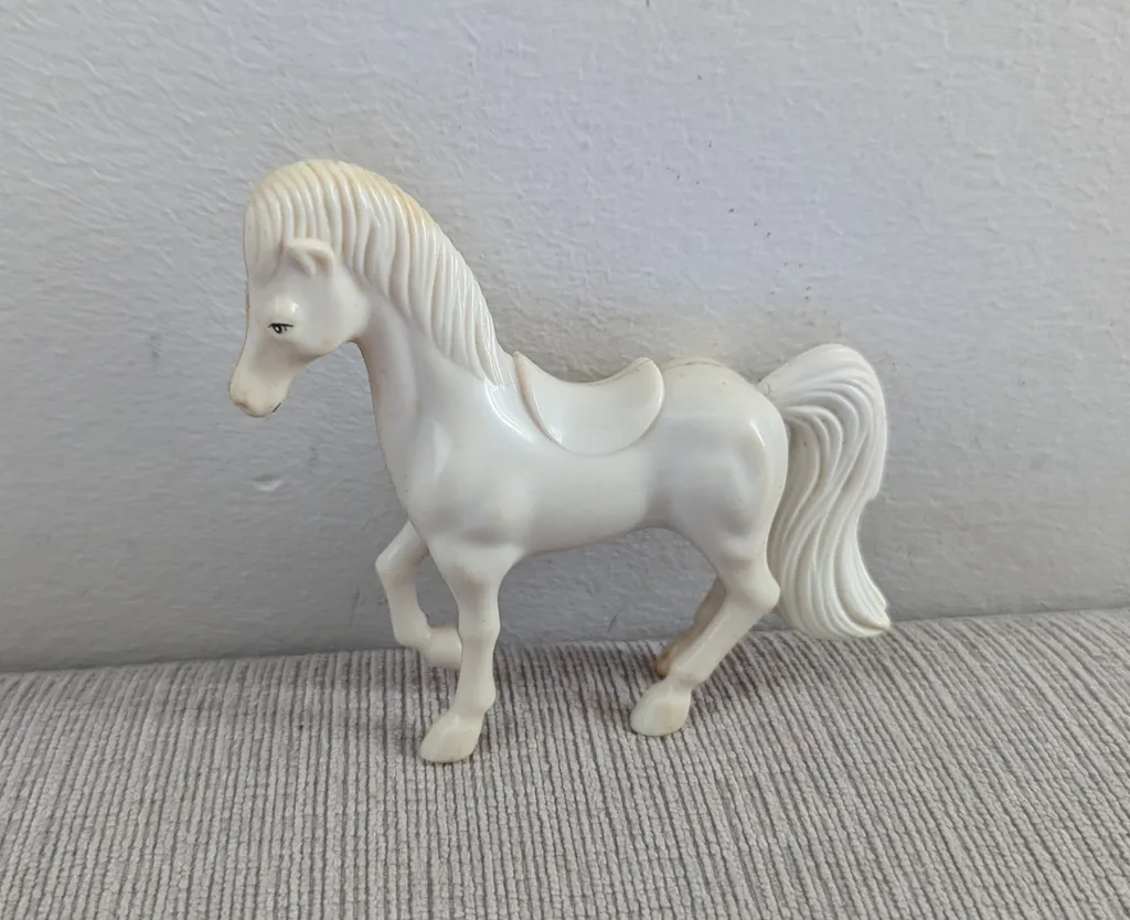 Vintage White Horse Toy photo 1