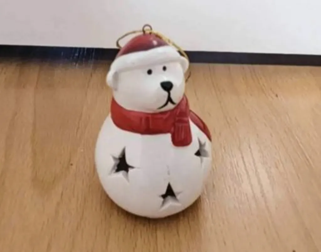 Brand New Christmas Ornament - Polar Bear Snowman with Scarf photo 1