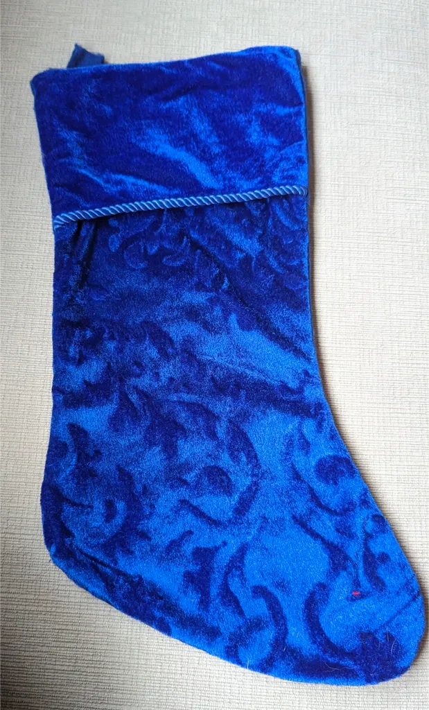 Blue Velvet Christmas Stocking  photo 1
