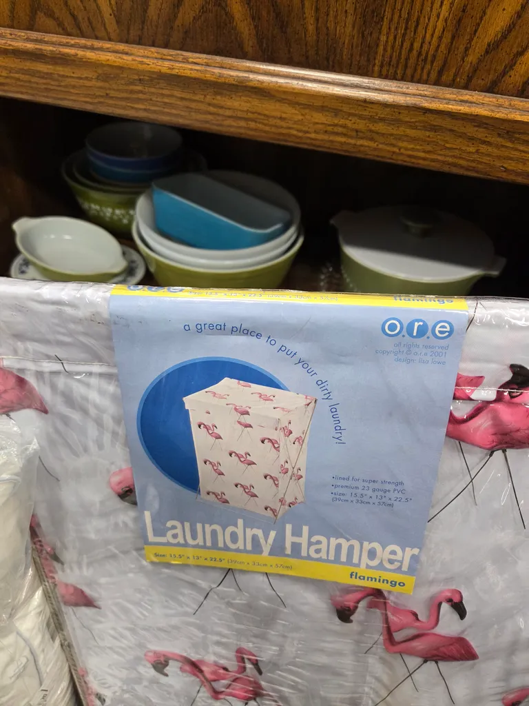 Laundry hamper Flamingo printed plastic  photo 1