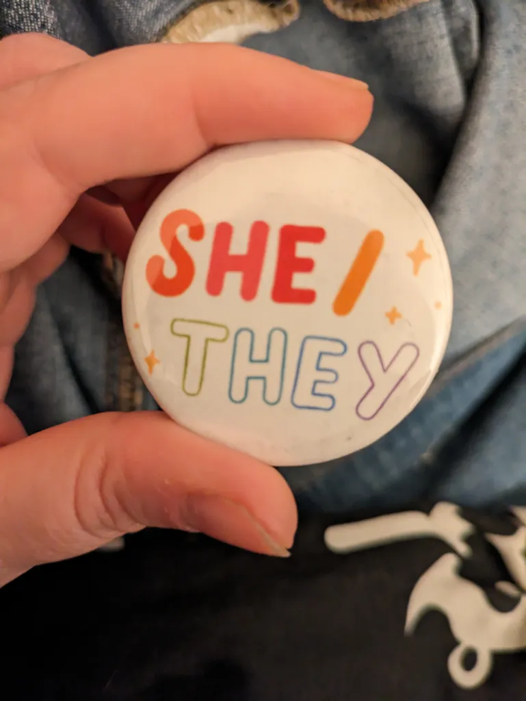 She/they pin photo 1