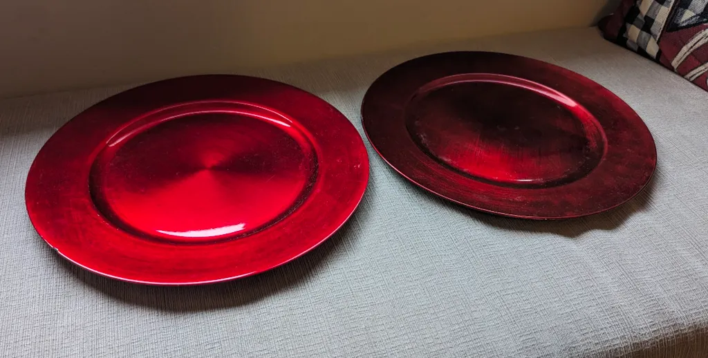 Red Charger Plates - Set of 2 photo 1
