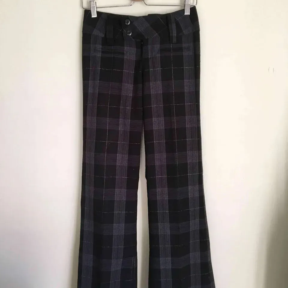 Vintage Plaid Bootcut Pants photo 1