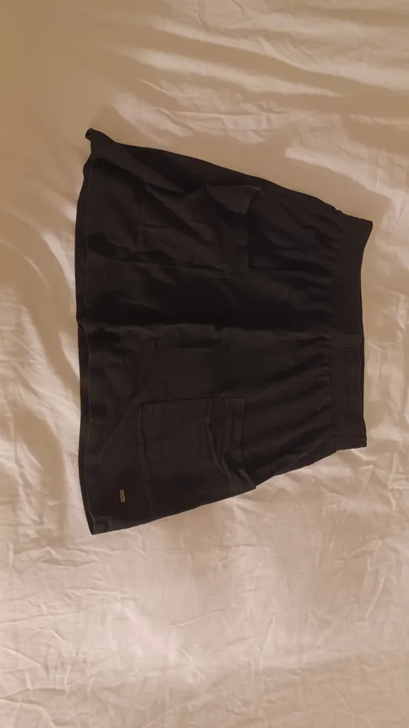 Black cotton skirt with pockets photo 1