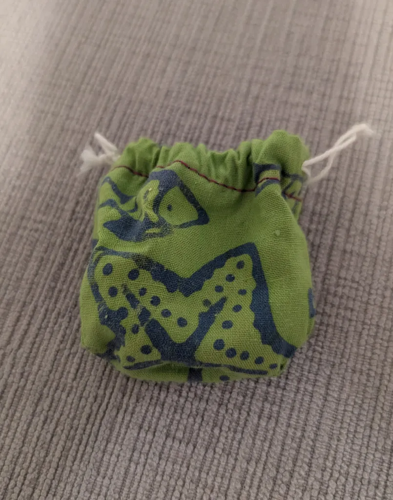 Small Green Fabric Drawstring Pouch photo 1