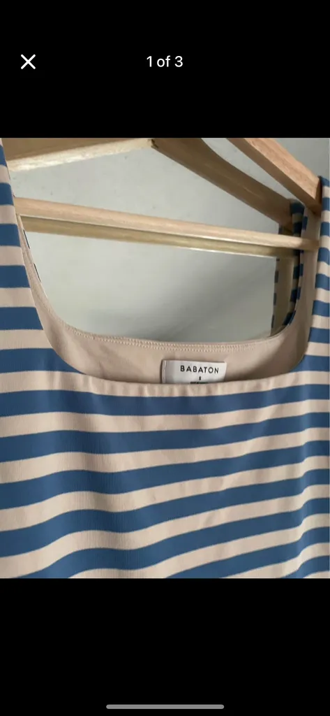 Babaton blue striped bodysuit photo 1