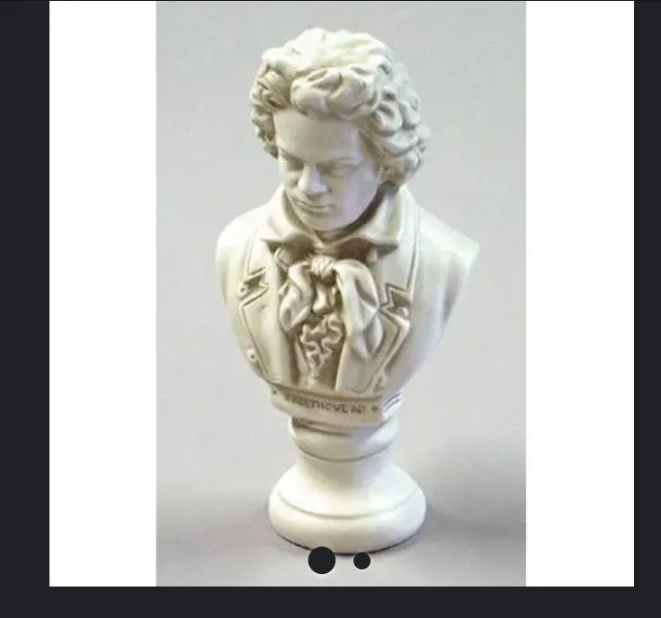 Mini Beethoven white marble bust photo 1