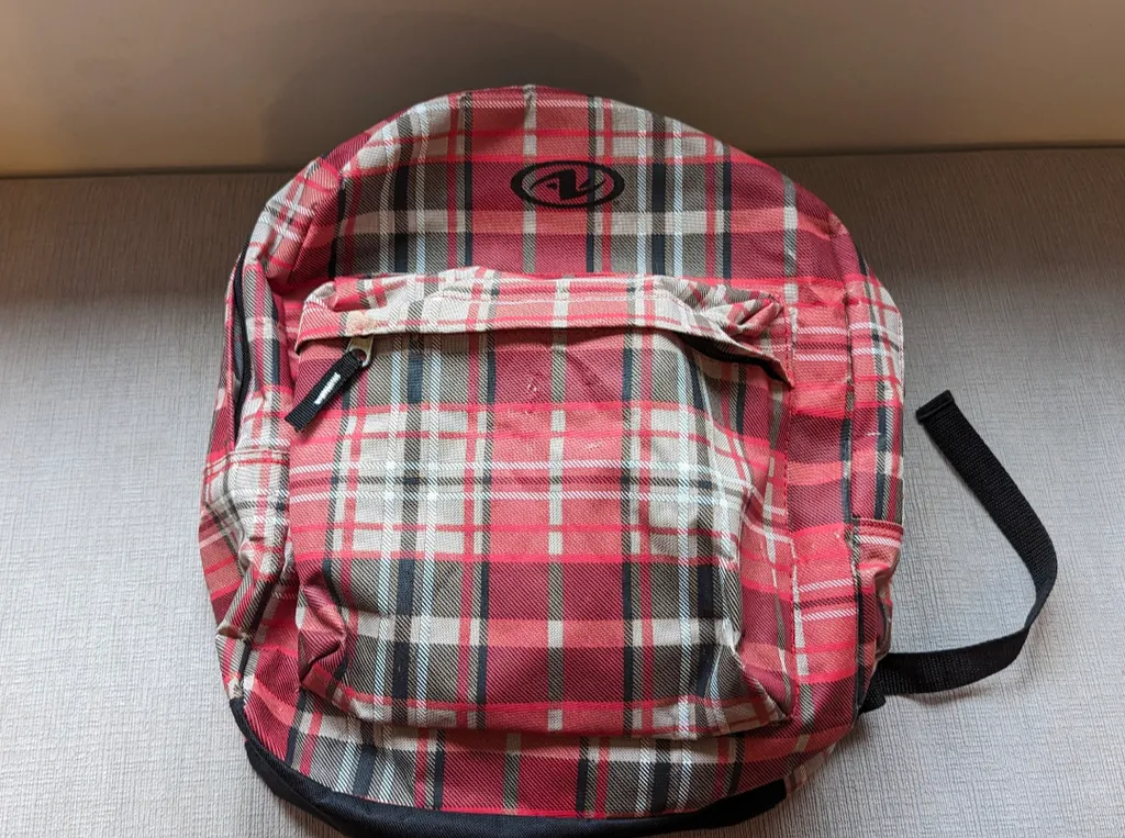 Red Plaid Backpack  photo 1