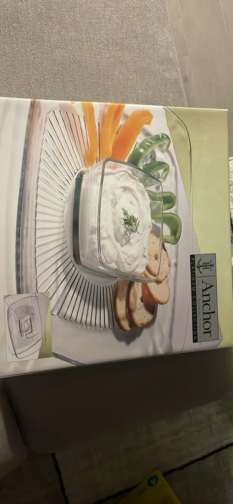 🎁 Anchor Hocking Union Square 2-piece chip & dip set. Brand new photo 1