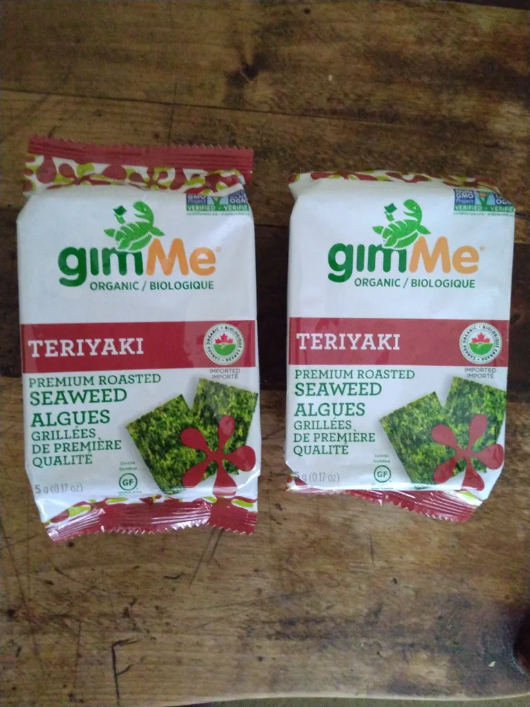 2 0.17 oz packets of organic teriyaki roasted seaweed bb Oct 3 photo 1