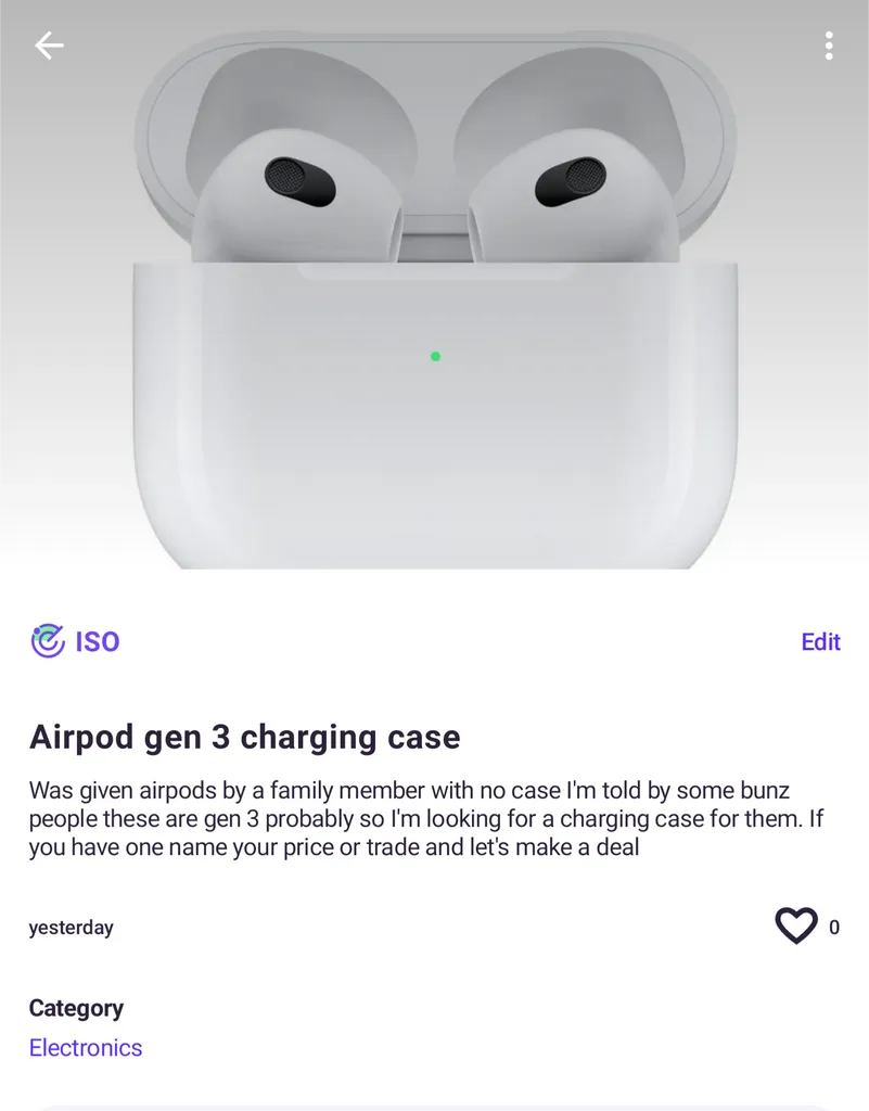 ISO Airpod gen 3 charging case  photo 1