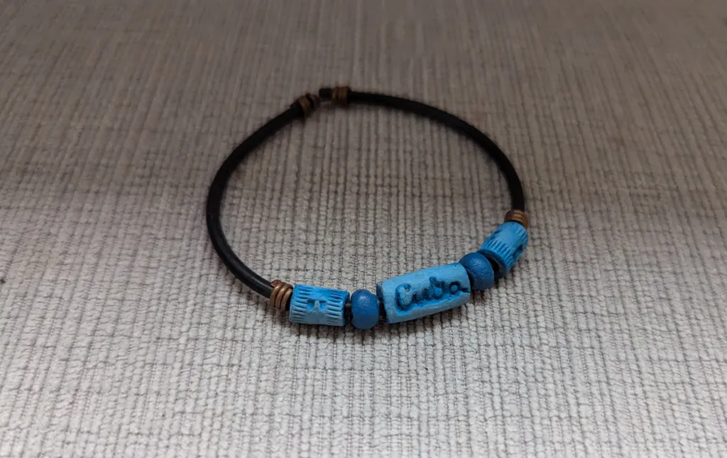 Blue and Black Beaded Bracelet photo 1