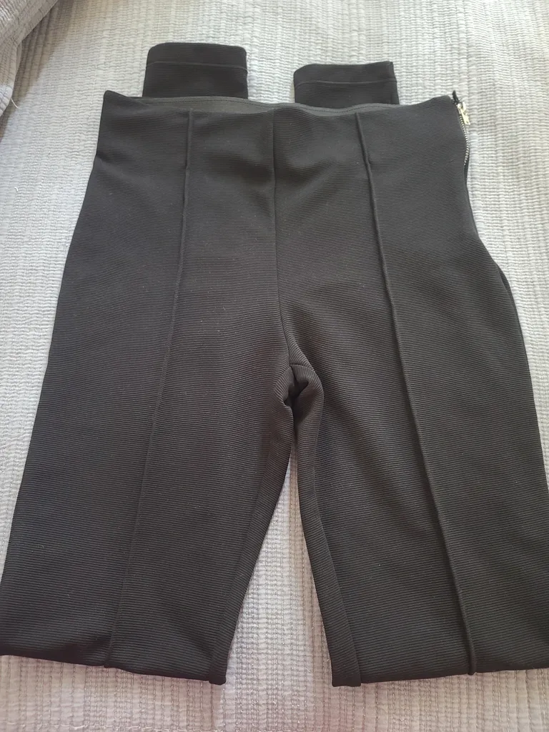 BNWT Ribbed Black Pants XS photo 1