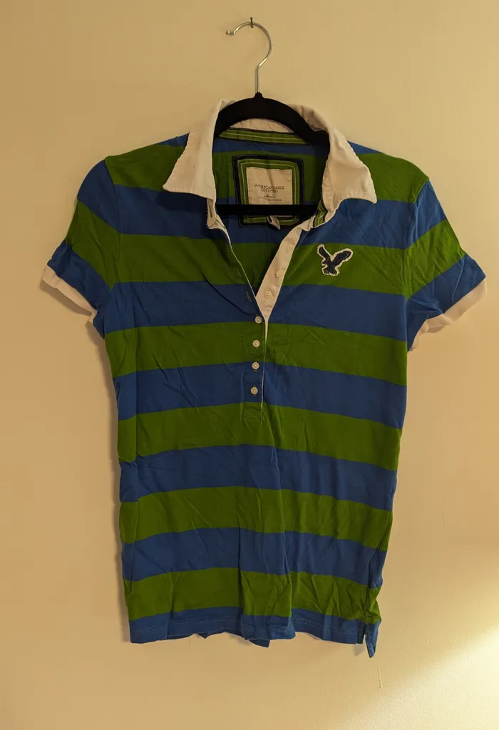 Women's American Eagle Striped Polo Shirt photo 1