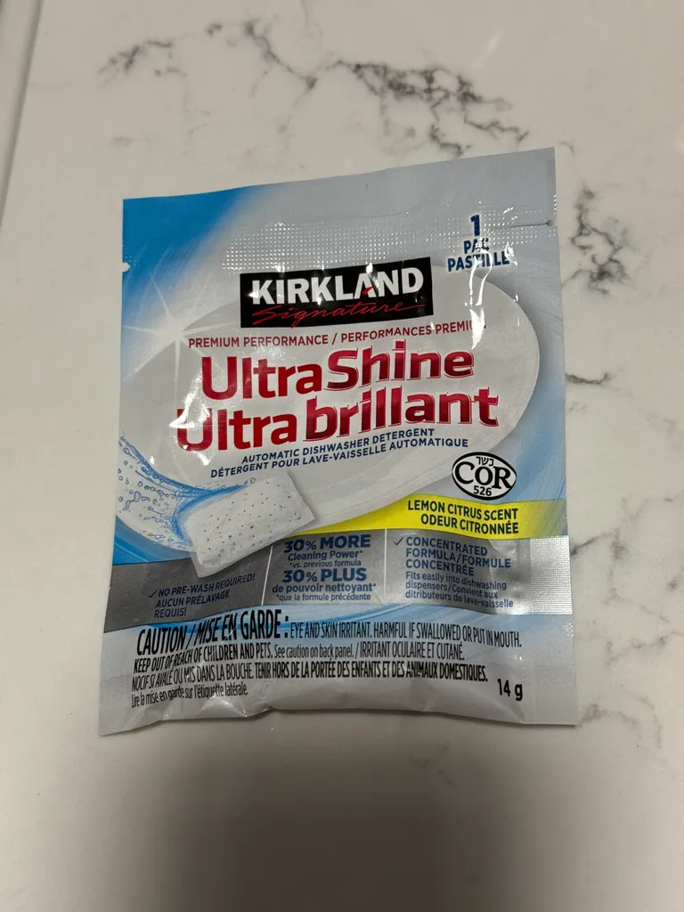 Kirkland ultrashine 1 pac dish detergent  photo 1
