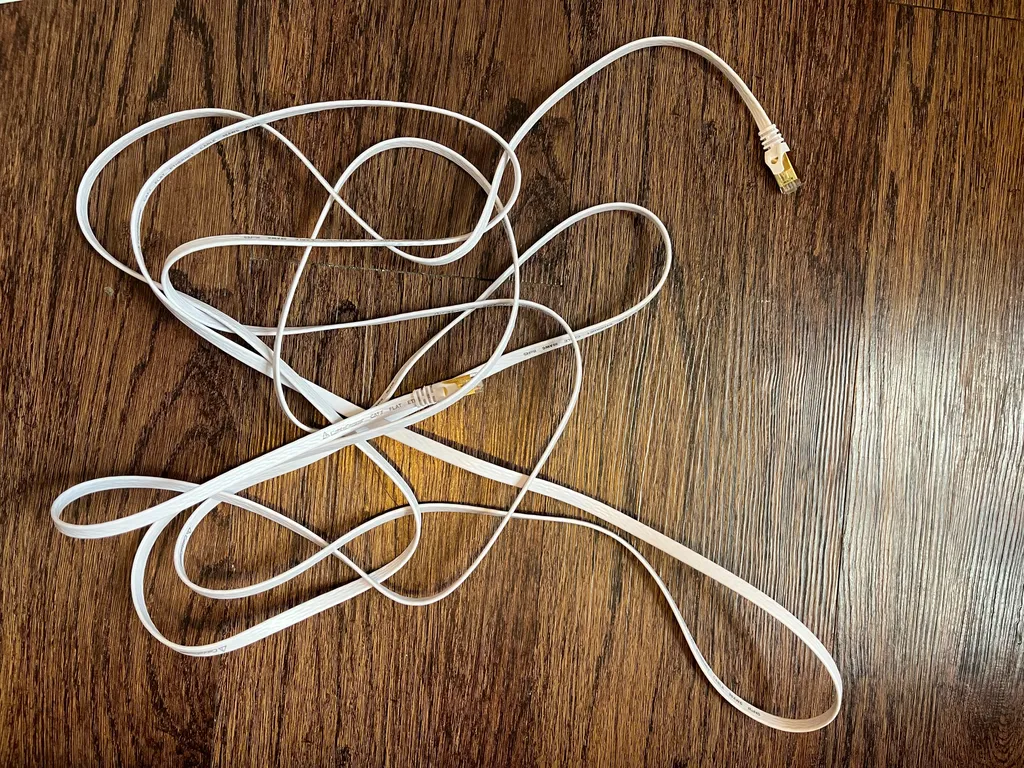 High Speed 15’ Ethernet (flat, white) photo 1