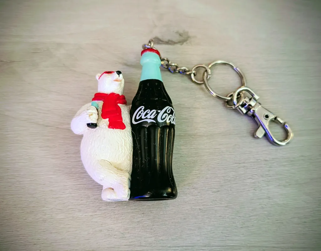 Brand New Coca-Cola Polar Bear Bottle Keychain photo 1